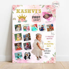 Personalised First Year Photo Collage Board | Princess Theme