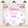 Rainbow Butterfly Flowers Theme Birthday Backdrop