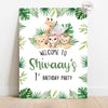 Jungle Theme Birthday Party Welcome Board