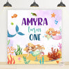 Mermaid Purple Theme Birthday Backdrop