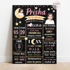 moon and stars chalkboard poster