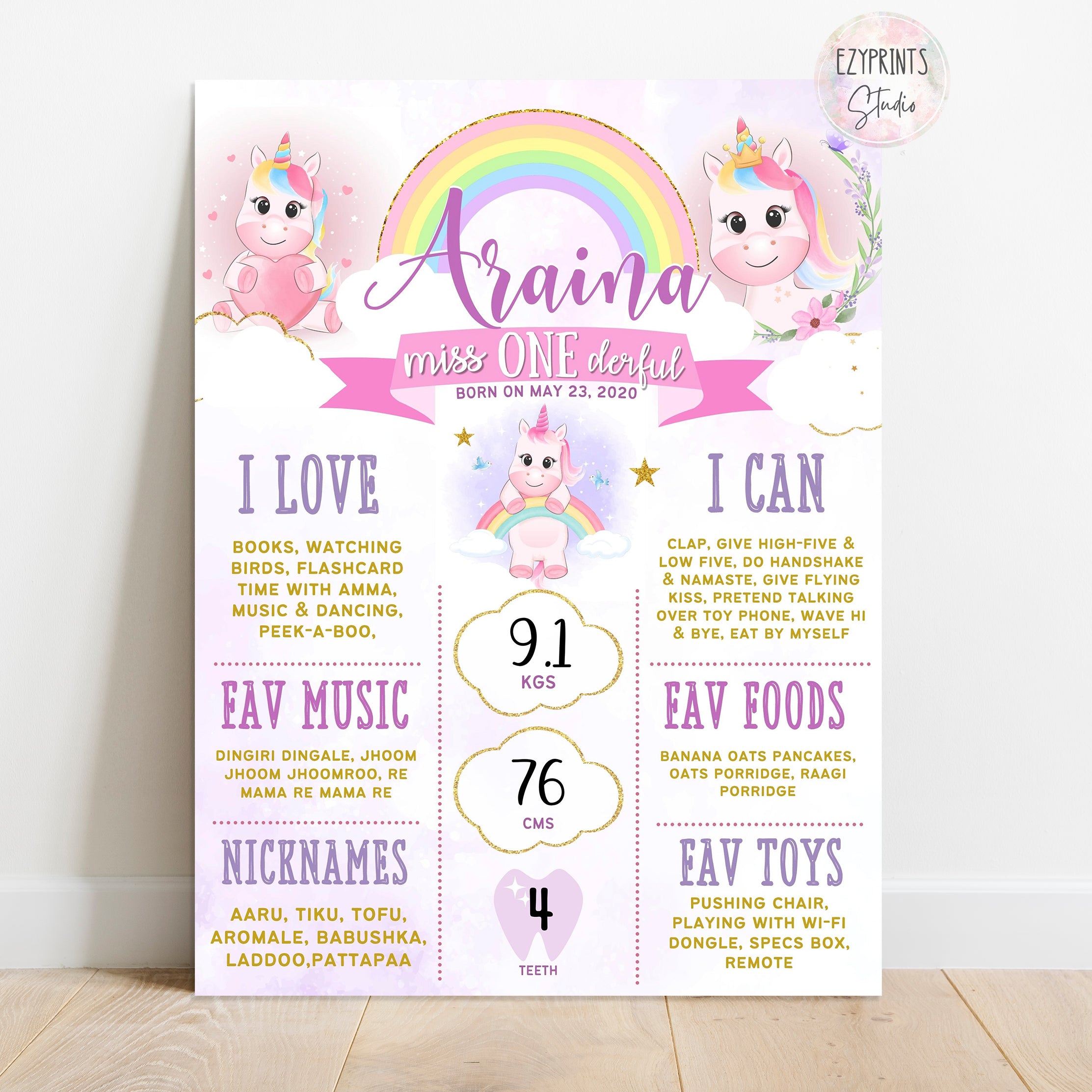 unicorn magical chalkboard poster